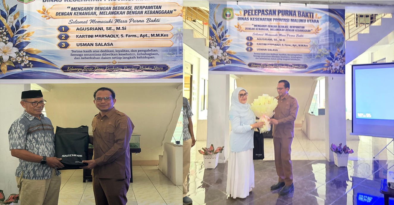Mereka Pergi dari Ruang Kerja, Tetapi Tidak dari Hati: Haru Pelepasan Tiga ASN Purna Bakti Dinkes Maluku Utara